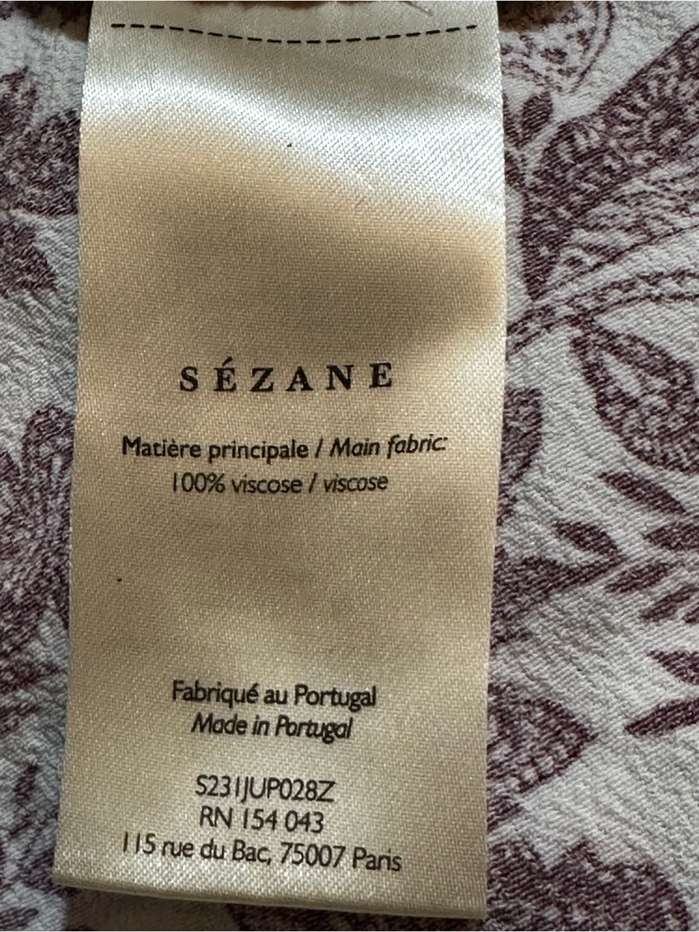 Sezane Tabata Skirt Ghalia Ecru Print - Picture 7 of 8